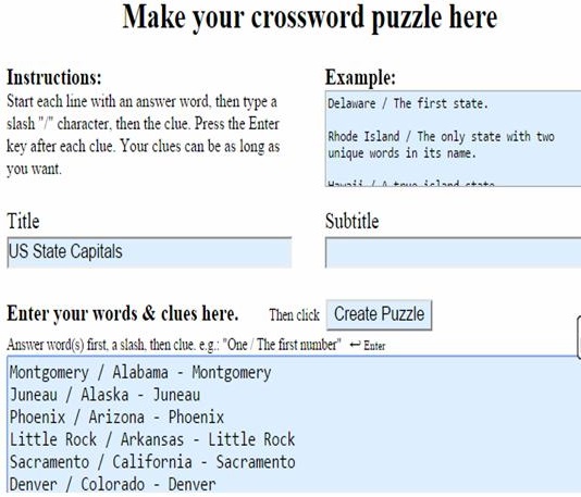 Make a Crossword - Step 3